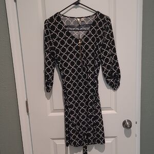 Black and White Patterned Dress
